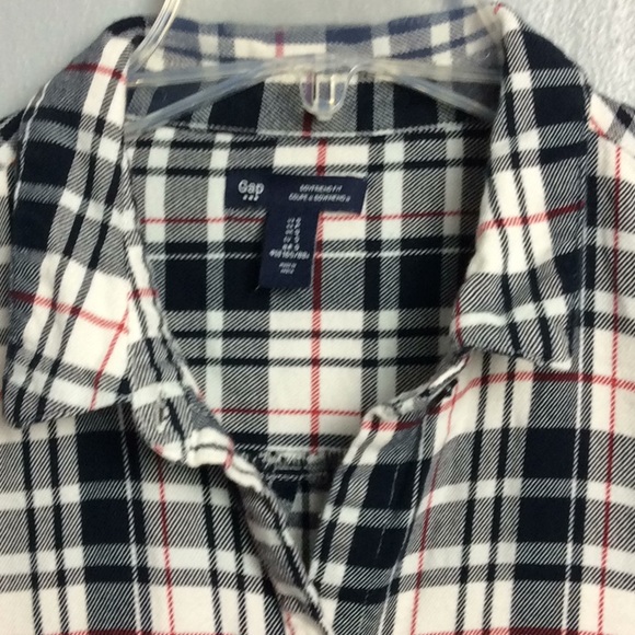 Gap Boyfriend Fit Ladies Plaid Flannel Shirt Sz S - Picture 2 of 7
